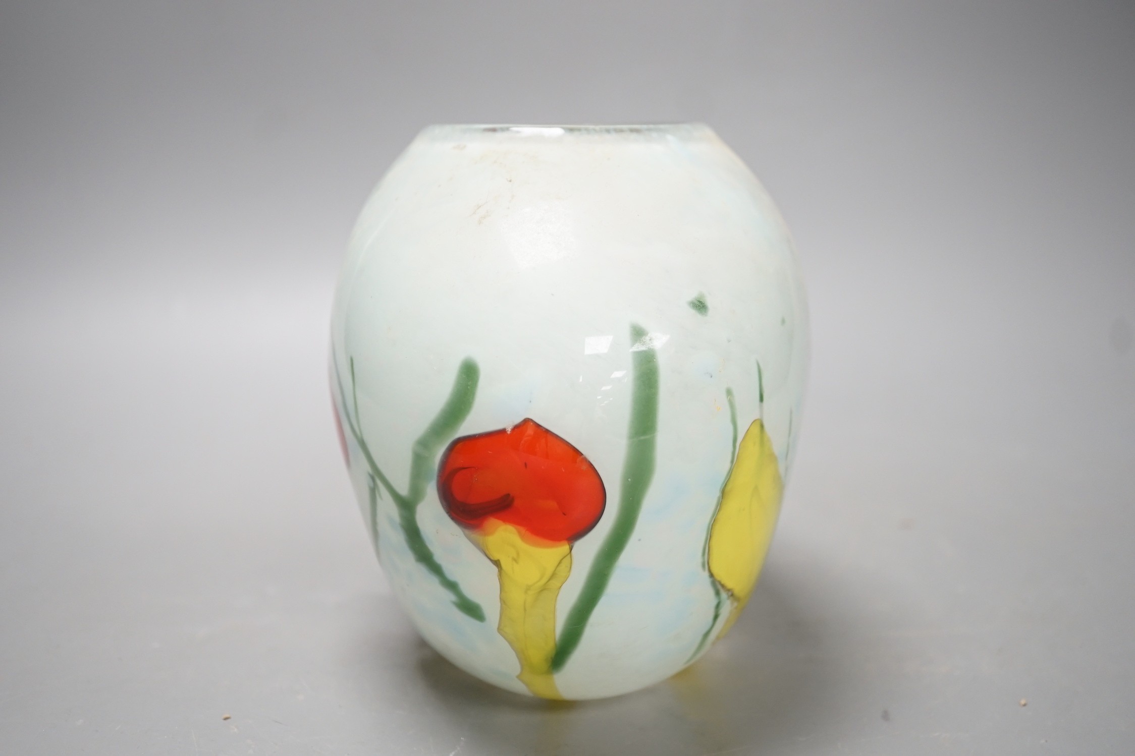 A Siddy Langley studio glass vase, signed and dated 2005 Height 15cm